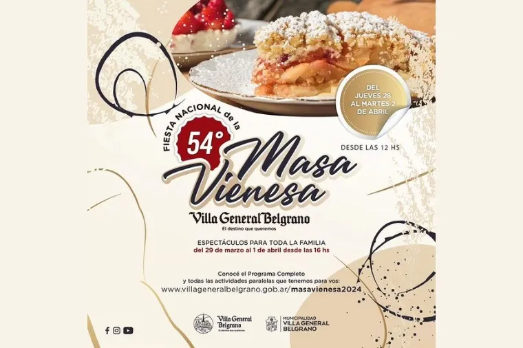 VILLA GENERAL BELGRANO SE PREPARA PARA EL 54° FESTIVAL DE LA MASA VIENESA