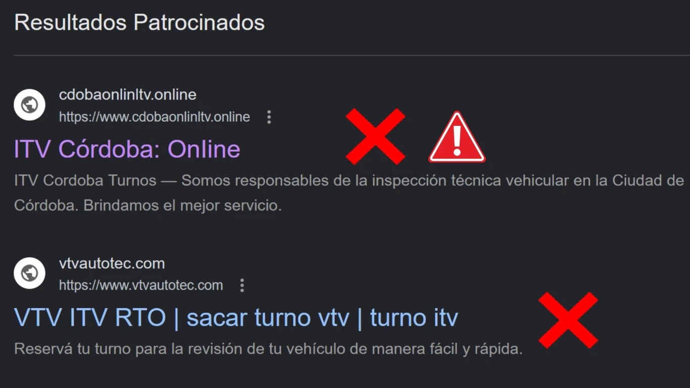 Sitios falsos patrocinados